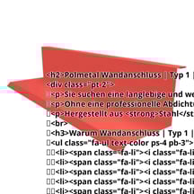 Wandanschluss | Typ 1 | 100 x 110 x 2000 mm | 90° | Stahl 0,50 mm | 25 µm Polyester | 3016 - Korallenrot #2