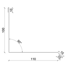 Wandanschluss | Typ 2 | 100 x 110 x 2000 mm | 90° | Stahl 0,50 mm | 50 µm PURMAT® | 011 - Grün #3