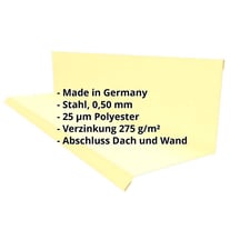 Wandanschluss | Typ 2 | 100 x 110 x 2000 mm | 90° | Stahl 0,50 mm | 25 µm Polyester | 1015 - Hellelfenbein #2
