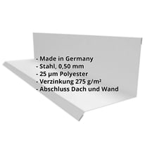 Wandanschluss | Typ 2 | 100 x 110 x 2000 mm | 90° | Stahl 0,50 mm | 25 µm Polyester | 9006 - Weißaluminium #2