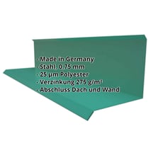 Wandanschluss | Typ 3 | 100 x 110 x 2000 | 90° | Stahl 0,75 mm | 25 µm Polyester | 6005 - Moosgrün #2