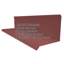 Wandanschluss | Typ 3 | 100 x 110 x 2000 | 90° | Stahl 0,75 mm | 25 µm Polyester | 8012 - Rotbraun #2