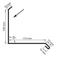 Wandanschluss | Typ 3 | 100 x 110 x 2000 | 90° | Stahl 0,75 mm | 25 µm Polyester | 9010 - Reinweiß #2