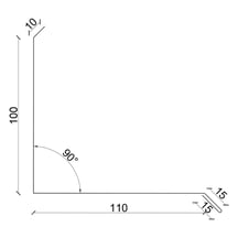 Wandanschluss | Typ 3 | 100 x 110 x 2000 mm | 90° | Stahl 0,50 mm | 50 µm PURLAK® | 7016 - Anthrazitgrau #3