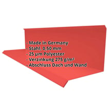 Wandanschluss | Typ 3 | 100 x 110 x 2000 mm | 90° | Stahl 0,50 mm | 25 µm Polyester | 3016 - Korallenrot #2