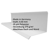 Wandanschluss | Typ 3 | 100 x 110 x 2000 mm | 90° | Stahl 0,50 mm | 25 µm Polyester | 9006 - Weißaluminium #2