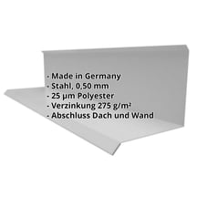 Wandanschluss | Typ 3 | 100 x 110 x 2000 mm | 90° | Stahl 0,50 mm | 25 µm Polyester | 9007 - Graualuminium #2