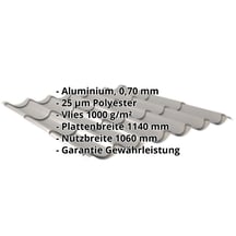 Pfannenblech 2/1060 | Anti-Tropf 1000 g/m² | Aluminium 0,70 mm | 25 µm Polyester | 9007 - Graualuminium #2