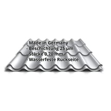 Pfannenblech 2/1060 | Aluminium 0,70 mm | 25 µm Polyester | 9006 - Weißaluminium #2