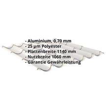 Pfannenblech 2/1060 | Aluminium 0,70 mm | 25 µm Polyester | 9006 - Weißaluminium #2