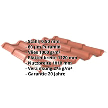 Pfannenblech EUROPA | Anti-Tropf 1000 g/m² | Stahl 0,50 mm | 60 µm TTHD | 8004 - Kupferbraun #2