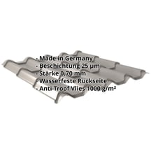 Pfannenblech EUROPA | Anti-Tropf 1000 g/m² | Aluminium 0,70 mm | 25 µm Polyester | 9007 - Graualuminium #2