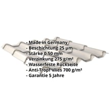 Pfannenblech EUROPA | Anti-Tropf 700 g/m² | Stahl 0,50 mm | 25 µm Polyester | 7035 - Lichtgrau #2