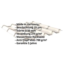 Pfannenblech EUROPA | Anti-Tropf 700 g/m² | Stahl 0,50 mm | 25 µm Polyester | 9010 - Reinweiß #2