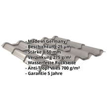 Pfannenblech EUROPA | Anti-Tropf 700 g/m² | Stahl 0,50 mm | 25 µm Polyester | 9007 - Graualuminium #2