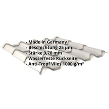 Pfannenblech EUROPA | Anti-Tropf 700 g/m² | Aluminium 0,70 mm | 25 µm Polyester | 9006 - Weißaluminium #2
