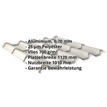 Pfannenblech EUROPA | Anti-Tropf 700 g/m² | Aluminium 0,70 mm | 25 µm Polyester | 9006 - Weißaluminium #2