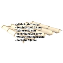 Pfannenblech EUROPA | Stahl 0,50 mm | 25 µm Polyester | 1015 - Hellelfenbein #2