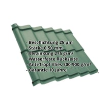 Pfannenblech Szafir 350/15 | Anti-Tropf 700 g/m² | Stahl 0,50 mm | 25 µm Polyester | 6005 - Moosgrün #2