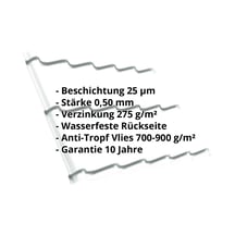 Pfannenblech Szafir 350/15 | Anti-Tropf 700 g/m² | Stahl 0,50 mm | 25 µm Polyester | 9010 - Reinweiß #2