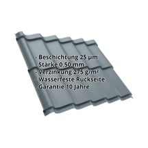 Pfannenblech Szafir 350/15 | Stahl 0,50 mm | 25 µm Polyester | 7000 - Fehgrau #2