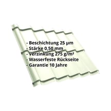 Pfannenblech Szafir 350/15 | Stahl 0,50 mm | 25 µm Polyester | 9002 - Grauweiß #2