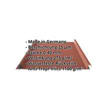 Stehfalzblech 33/500-LE | Dach | Anti-Tropf 1000 g/m² | Sonderposten | Stahl 0,40 mm | 25 µm Polyester | 8012 - Rotbraun #2