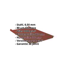Stehfalzblech 33/500-LE | Dach | Anti-Tropf 1000 g/m² | Stahl 0,50 mm | 80 µm Shimoco | 3009 - Oxidrot #2