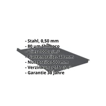 Stehfalzblech 33/500-LE | Dach | Anti-Tropf 1000 g/m² | Stahl 0,50 mm | 80 µm Shimoco | 7016 - Anthrazitgrau #2