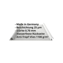 Stehfalzblech 33/500-LE | Dach | Anti-Tropf 700 g/m² | Aluminium 0,70 mm | 25 µm Polyester | 9006 - Weißaluminium #2