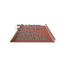 Stehfalzblech 33/500-LE | Dach | Sonderposten | Stahl 0,40 mm | 25 µm Polyester | 8012 - Rotbraun #2