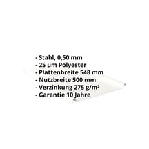 Stehfalzblech 33/500-LE | Dach | Stahl 0,50 mm | 25 µm Polyester | 9010 - Reinweiß #2