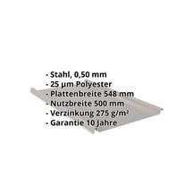 Stehfalzblech 33/500-LE | Dach | Stahl 0,50 mm | 25 µm Polyester | 9007 - Graualuminium #2