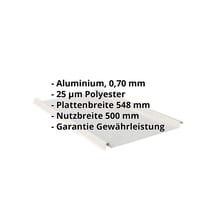 Stehfalzblech 33/500-LE | Dach | Aluminium 0,70 mm | 25 µm Polyester | 9006 - Weißaluminium #2