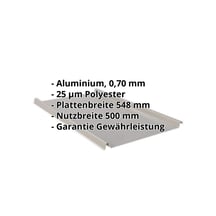 Stehfalzblech 33/500-LE | Dach | Aluminium 0,70 mm | 25 µm Polyester | 9007 - Graualuminium #2