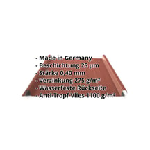 Stehfalzblech 33/500-LR | Dach | Anti-Tropf 1000 g/m² | Sonderposten | Stahl 0,40 mm | 25 µm Polyester | 8012 - Rotbraun #2