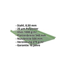 Stehfalzblech 33/500-LR | Dach | Anti-Tropf 1000 g/m² | Stahl 0,50 mm | 25 µm Polyester | 6002 - Laubgrün #2