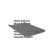 Stehfalzblech 33/500-LR | Dach | Anti-Tropf 1000 g/m² | Stahl 0,50 mm | 60 µm Puramid | 7016 - Anthrazitgrau #2