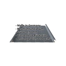 Stehfalzblech 33/500-LR | Dach | Anti-Tropf 700 g/m² | Aluminium 0,70 mm | 25 µm Polyester | 7016 - Anthrazitgrau #2