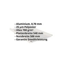 Stehfalzblech 33/500-LR | Dach | Anti-Tropf 700 g/m² | Aluminium 0,70 mm | 25 µm Polyester | 9006 - Weißaluminium #2