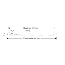 Stehfalzblech 33/500-LR | Dach | Anti-Tropf 700 g/m² | Aluminium 0,70 mm | 25 µm Polyester | 9007 - Graualuminium #8