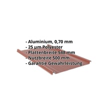 Stehfalzblech 33/500-LR | Dach | Aluminium 0,70 mm | 25 µm Polyester | 8012 - Rotbraun #2