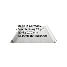 Stehfalzblech 33/500-LR | Dach | Aluminium 0,70 mm | 25 µm Polyester | 9006 - Weißaluminium #2