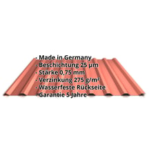 Trapezblech 20/1100 | Dach | Aktionsblech | Stahl 0,75 mm | 25 µm Polyester | 8004 - Kupferbraun #2