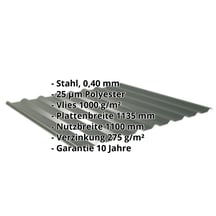 Trapezblech 20/1100 | Dach | Anti-Tropf 1000 g/m² | Sonderposten | Stahl 0,40 mm | 25 µm Polyester | 6020 - Chromoxidgrün #2