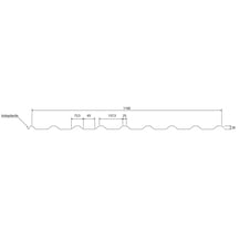 Trapezblech 20/1100 | Dach | Anti-Tropf 1000 g/m² | Sonderposten | Stahl 0,40 mm | 25 µm Polyester | 6020 - Chromoxidgrün #8