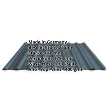 Trapezblech 20/1100 | Dach | Anti-Tropf 1000 g/m² | Sonderposten | Stahl 0,40 mm | 25 µm Polyester | 7016 - Anthrazitgrau #2