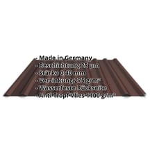 Trapezblech 20/1100 | Dach | Anti-Tropf 1000 g/m² | Sonderposten | Stahl 0,40 mm | 25 µm Polyester | 8014 - Sepiabraun #2