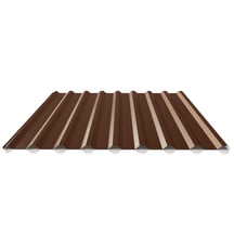 Trapezblech 20/1100 | Dach | Anti-Tropf 1000 g/m² | Stahl 0,50 mm | 25 µm Polyester | 8011 - Nussbraun #1