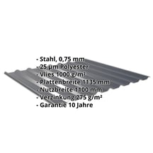 Trapezblech 20/1100 | Dach | Anti-Tropf 1000 g/m² | Stahl 0,75 mm | 25 µm Polyester | 7016 - Anthrazitgrau #2